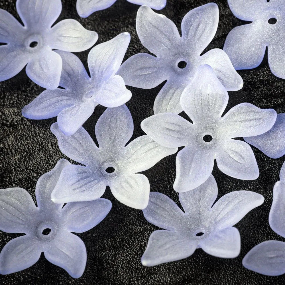 бусина, акрил "оксалис", матовая, цвет сиреневый, 24x25.5x5.5 мм