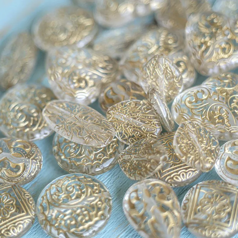 микс акриловый разной формы "золотой ажур", цвет прозрачный