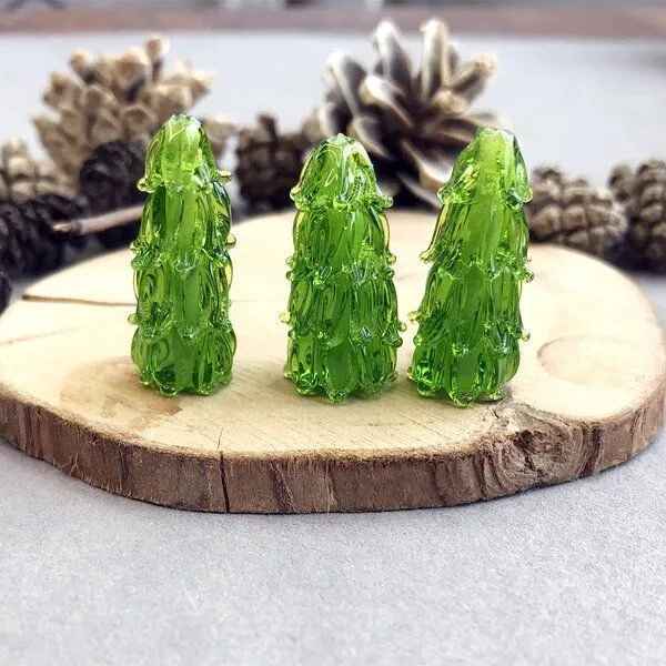 бусина, мурано "ёлочка-иголочка", фигурная, 22х14 мм