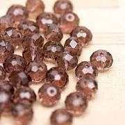 Бусина, стекло абакус 8, граненая, цвет корицы, 8х6 мм