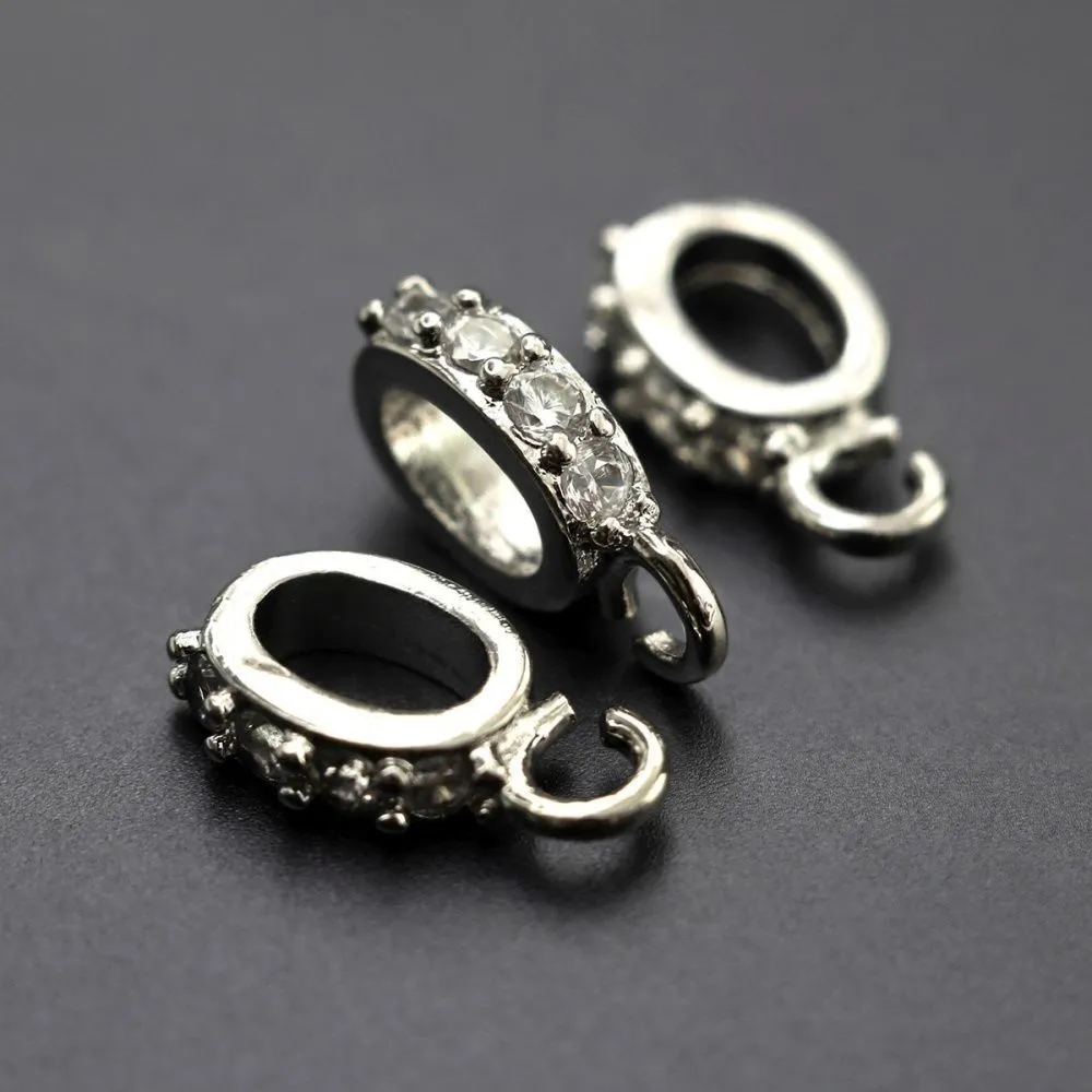 бейл "кант", с цирконием, цвет платина, 11x6x2.5 мм