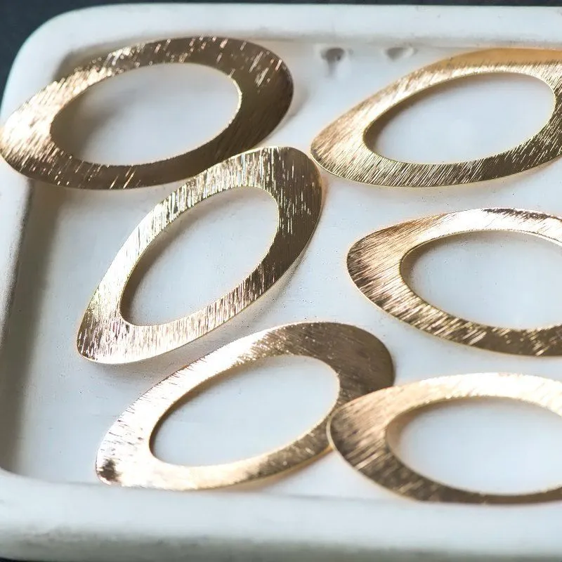 коннектор "элипс", позолота, 45x23x1 мм