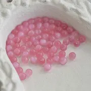 Бусина "Кошачий глаз", стекло, цвет яркий розовый, 5 мм