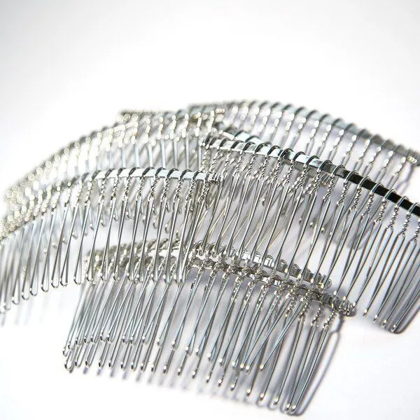 гребешок для волос, цвет платина, 77x37 мм