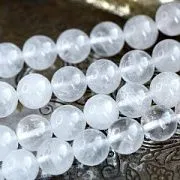 Бусина кварц 10, цвет белый, 10 мм (стренд 10 шт.)