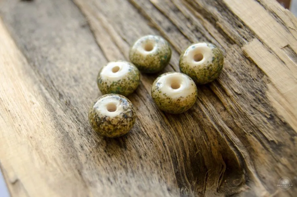 бусина, мурано "пыльца", абакус, бирюзовый, 13х9 мм