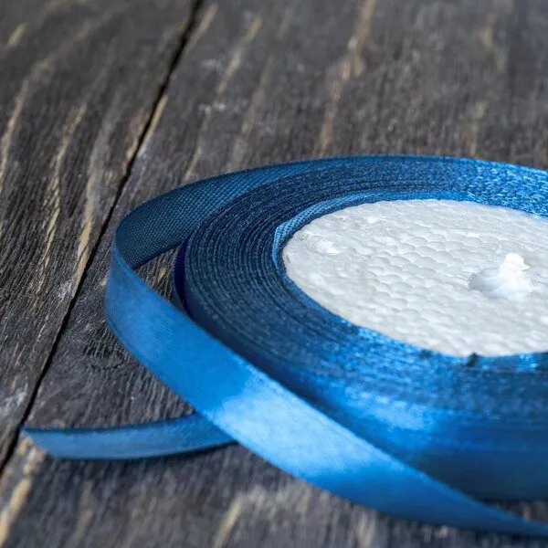 лента, атлас, цвет грязный синий, ширина 10 мм ленты