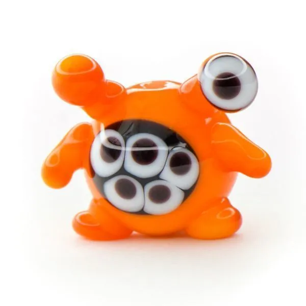 бусина, мурано "лупоглазик", оранжевый, 20х25 мм