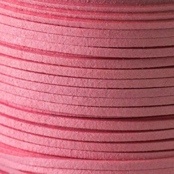 шнур из искусственной замши, темно-розовый, 3х1.5 мм