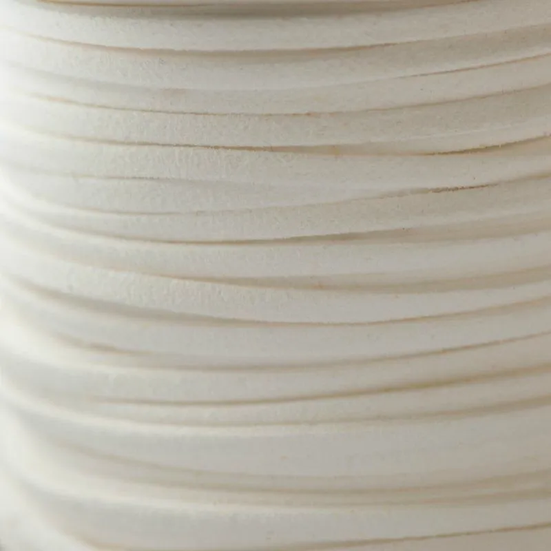 шнур из искусственной замши, белый, 3х1.5 мм