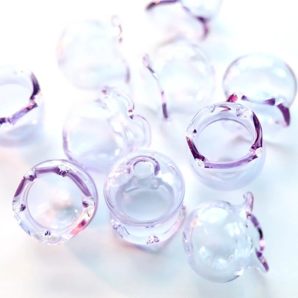 бусина, лэмпворк "колокольчик", сиреневый, 16х15 мм