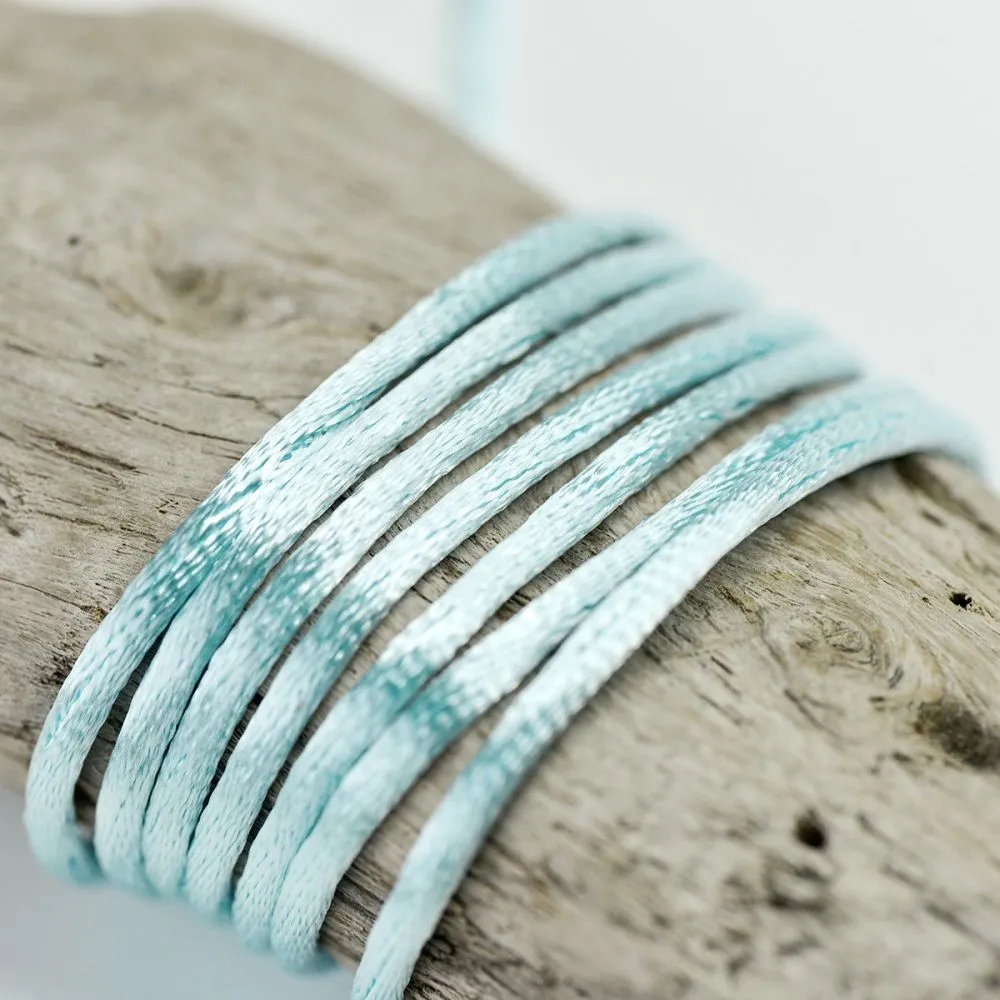 шнур атласный для кумихимо, цвет бледно-голубой, 2 мм