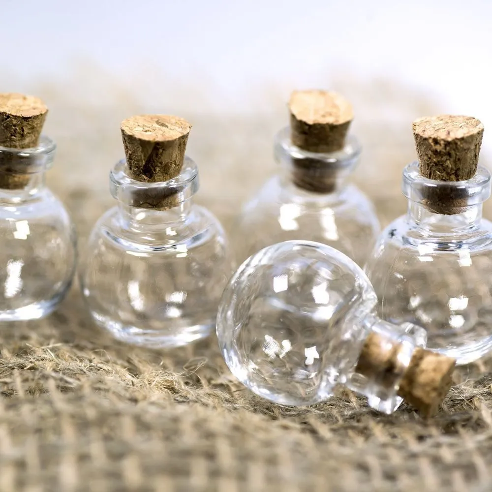 бутылочка с крышкой круглая, прозрачная, 24.5x20 мм