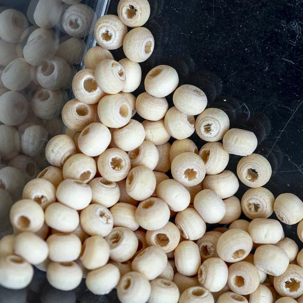 бусина дерево 4, цвет натуральный, 4 мм, (уп 3 г)