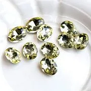 Кабошон стекло Кристалл, овальный, цвет Jonquil, 14х10 мм